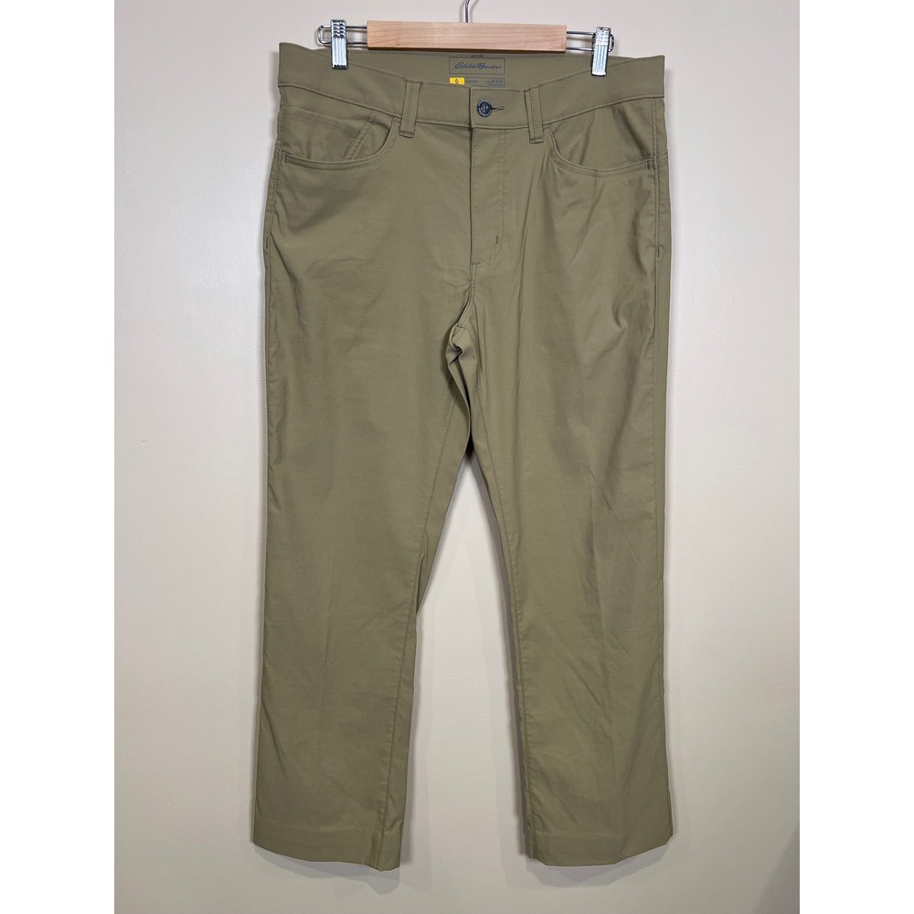 Eddie Bauer Travex Horizon Pants Men 34x30* Tan Straight Stretch Hiking Outdoor